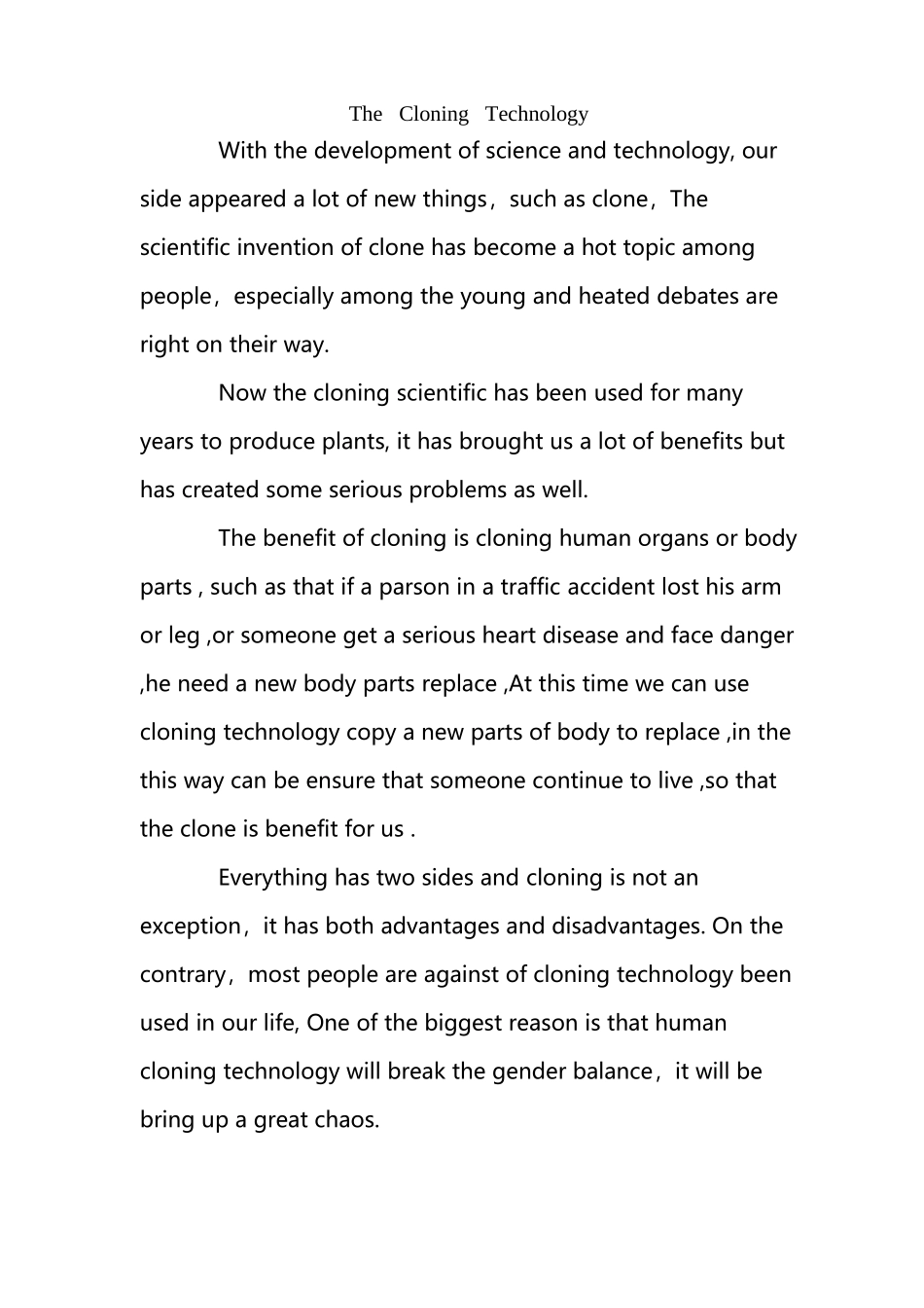 克隆技术利弊英语作文_第2页