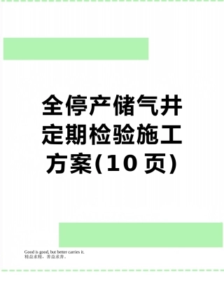 全停产储气井定期检验施工方案