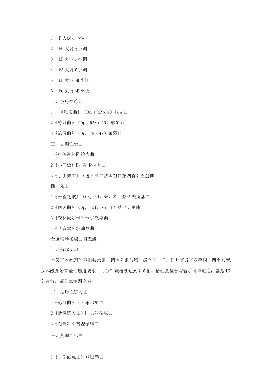 全国钢琴考级曲目_第3页