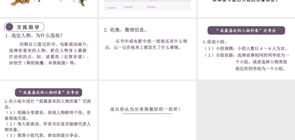人教统编24版小学语文五年级上册第八单元口语交际：我最喜欢的人物形象课件