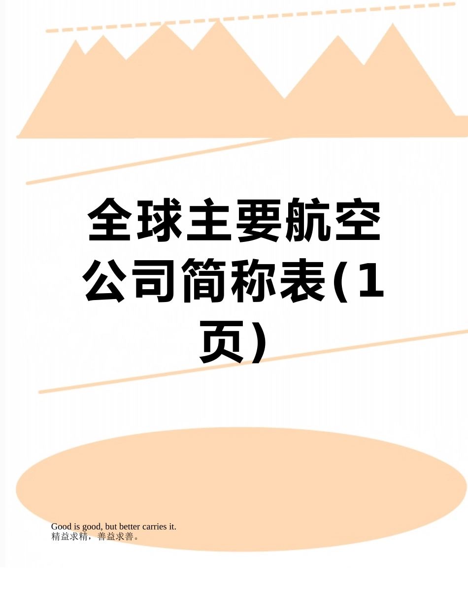 全球主要航空公司简称表_第1页