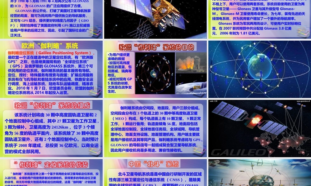 全球四大卫星定位系统专题培训课件