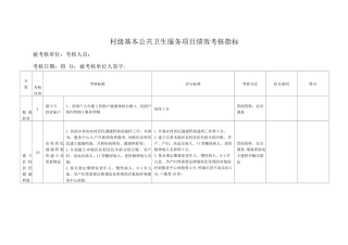 公共卫生绩效考核方案细则