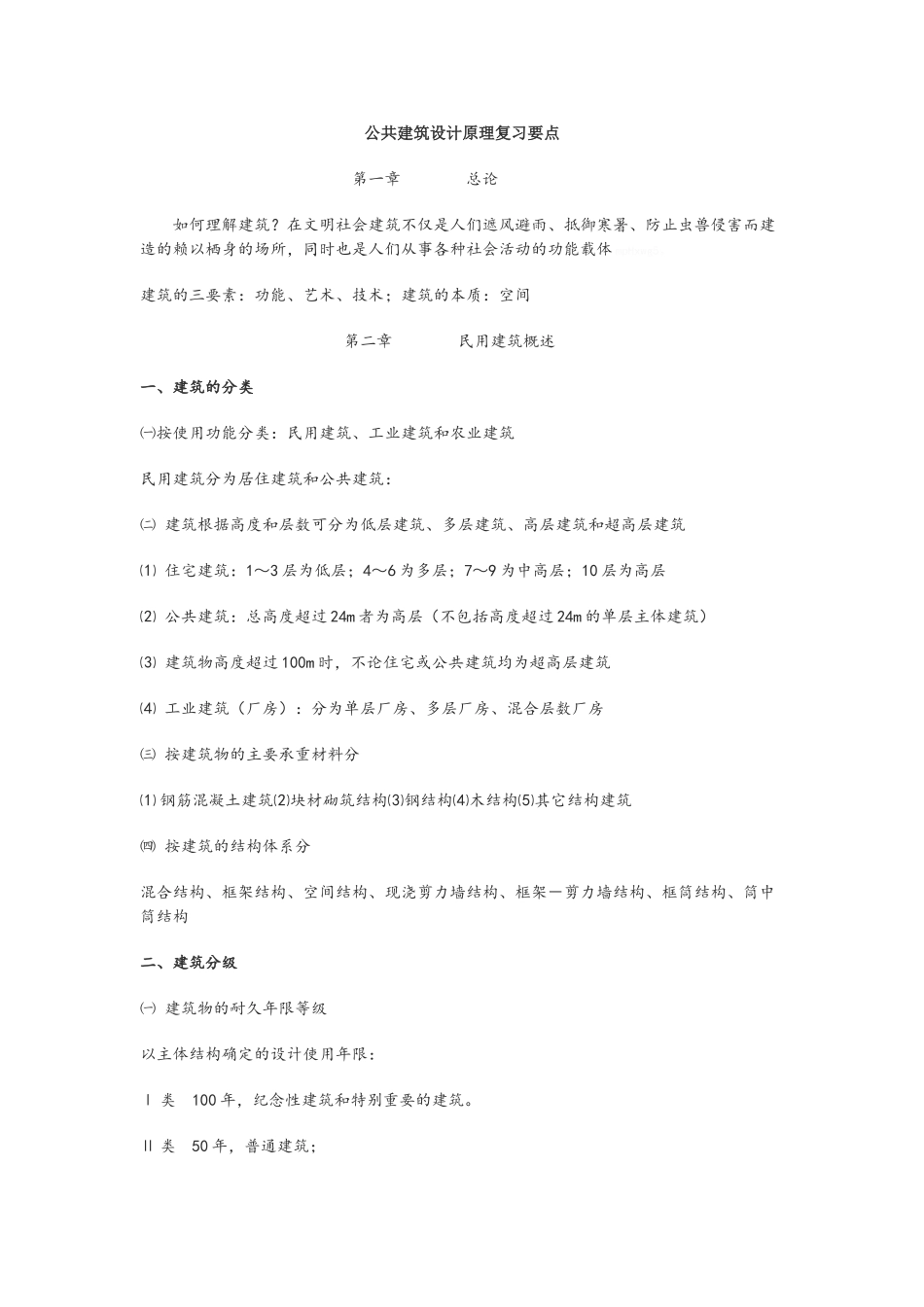 公共建筑设计原理复习要点_第1页