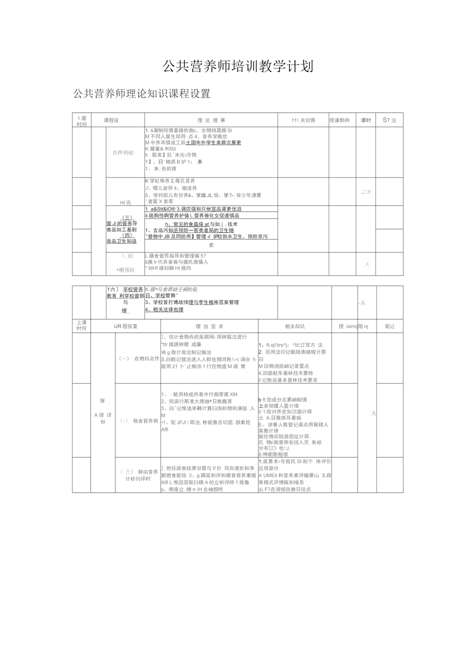 公共营养师培训教学计划_第1页