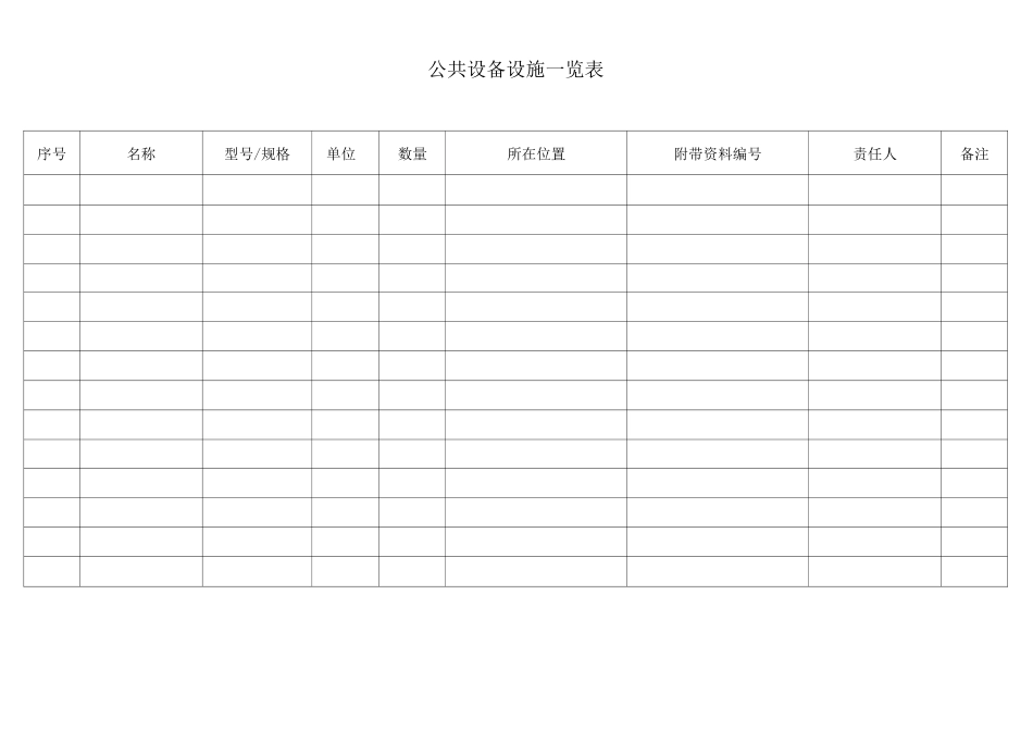 公共设备设施一览表_第1页