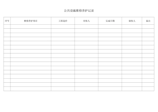 公共设施维修养护审批记录