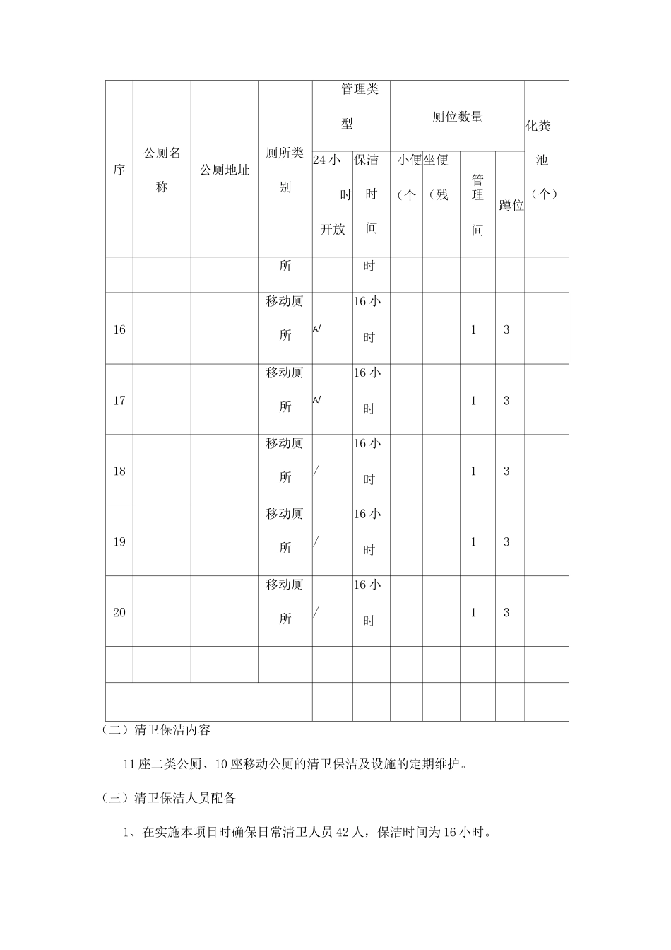 公厕保洁管理服务实施方案_第3页