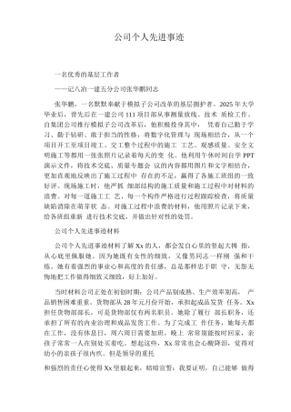 公司个人先进事迹