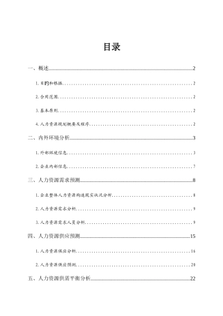 公司人力资源规划方案