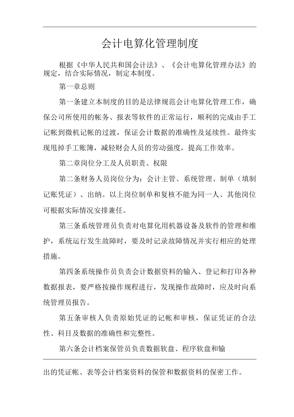 公司会计电算化管理制度_第1页