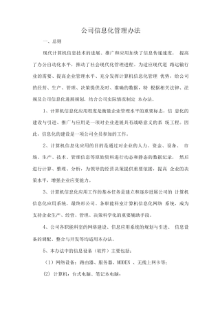 公司信息化管理办法