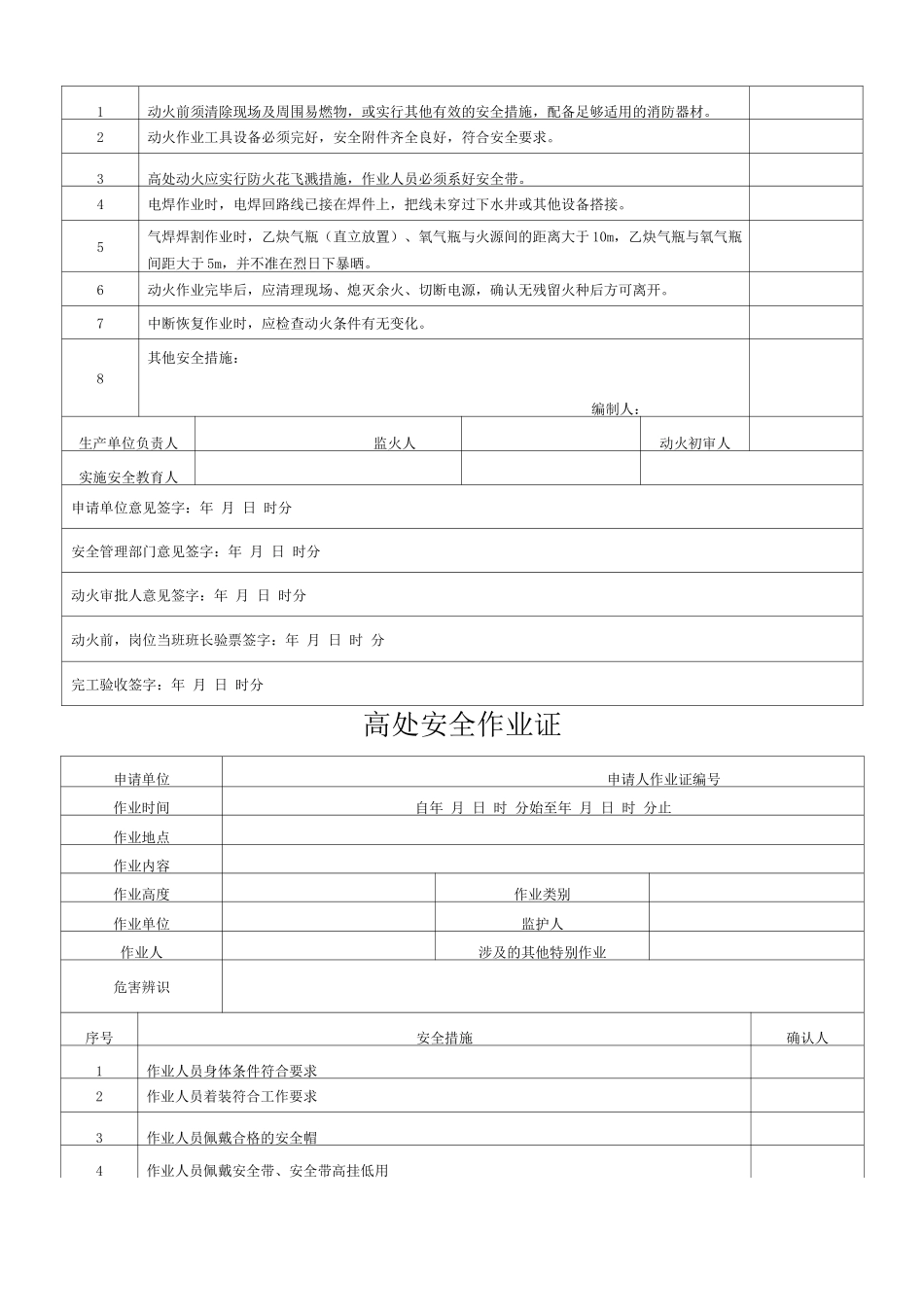 公司危险作业管理制度及作业票证_第3页