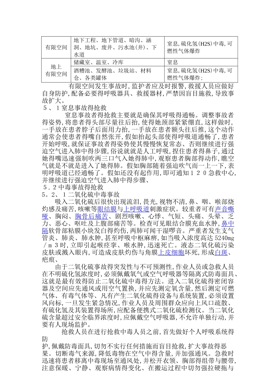 公司受限空间作业应急救援预案_第2页