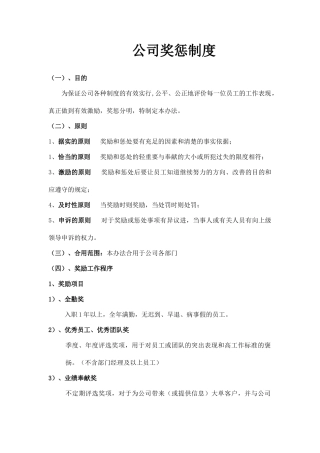 公司奖惩制度