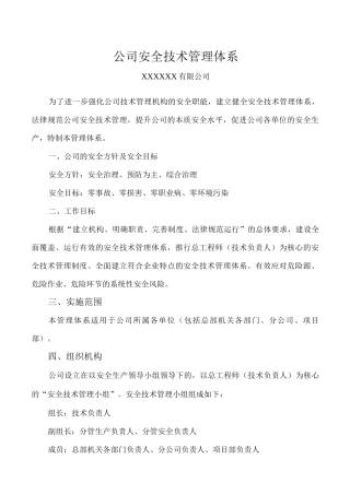公司安全技术管理体系