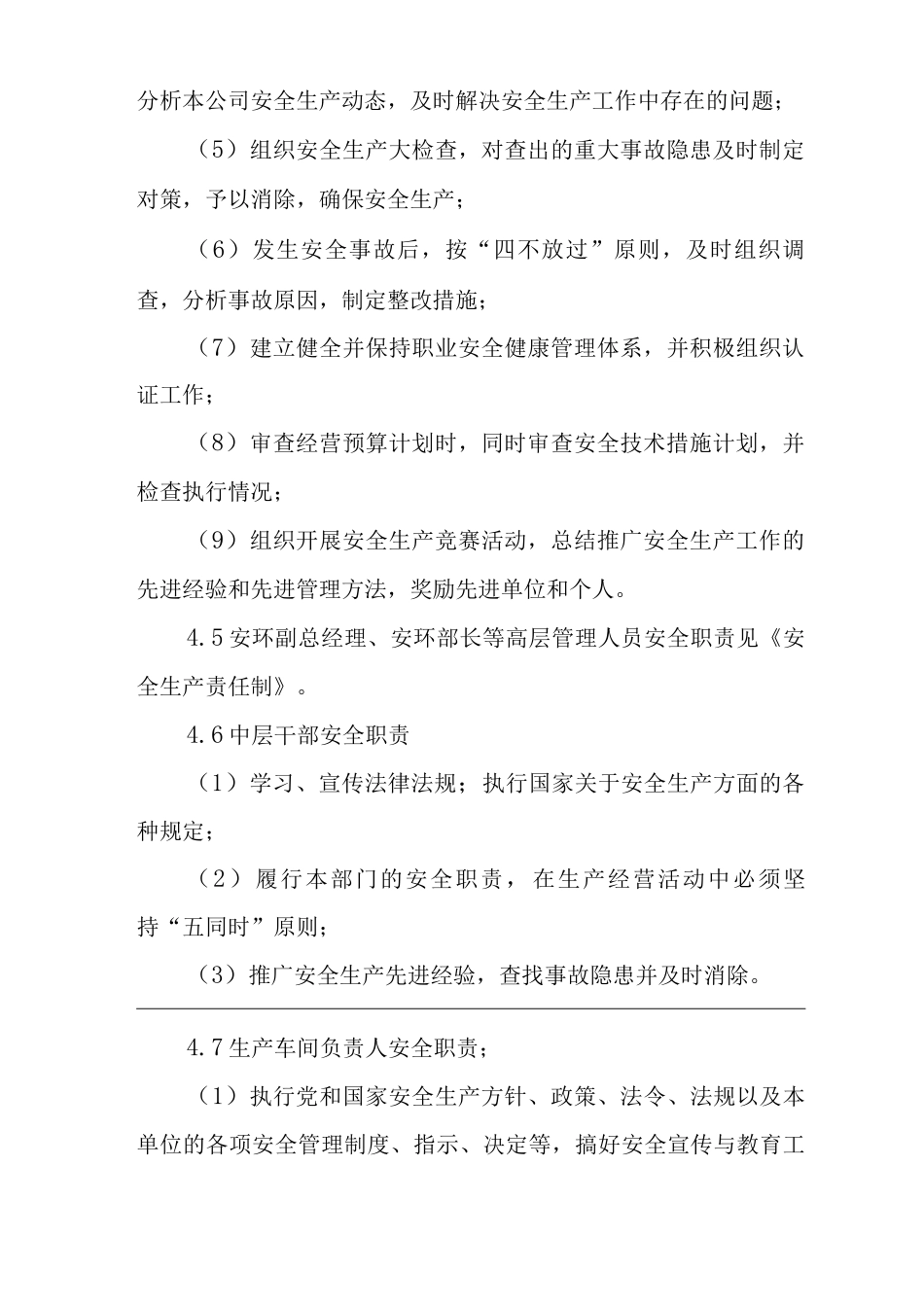 公司安全生产责任制落实制度_第3页