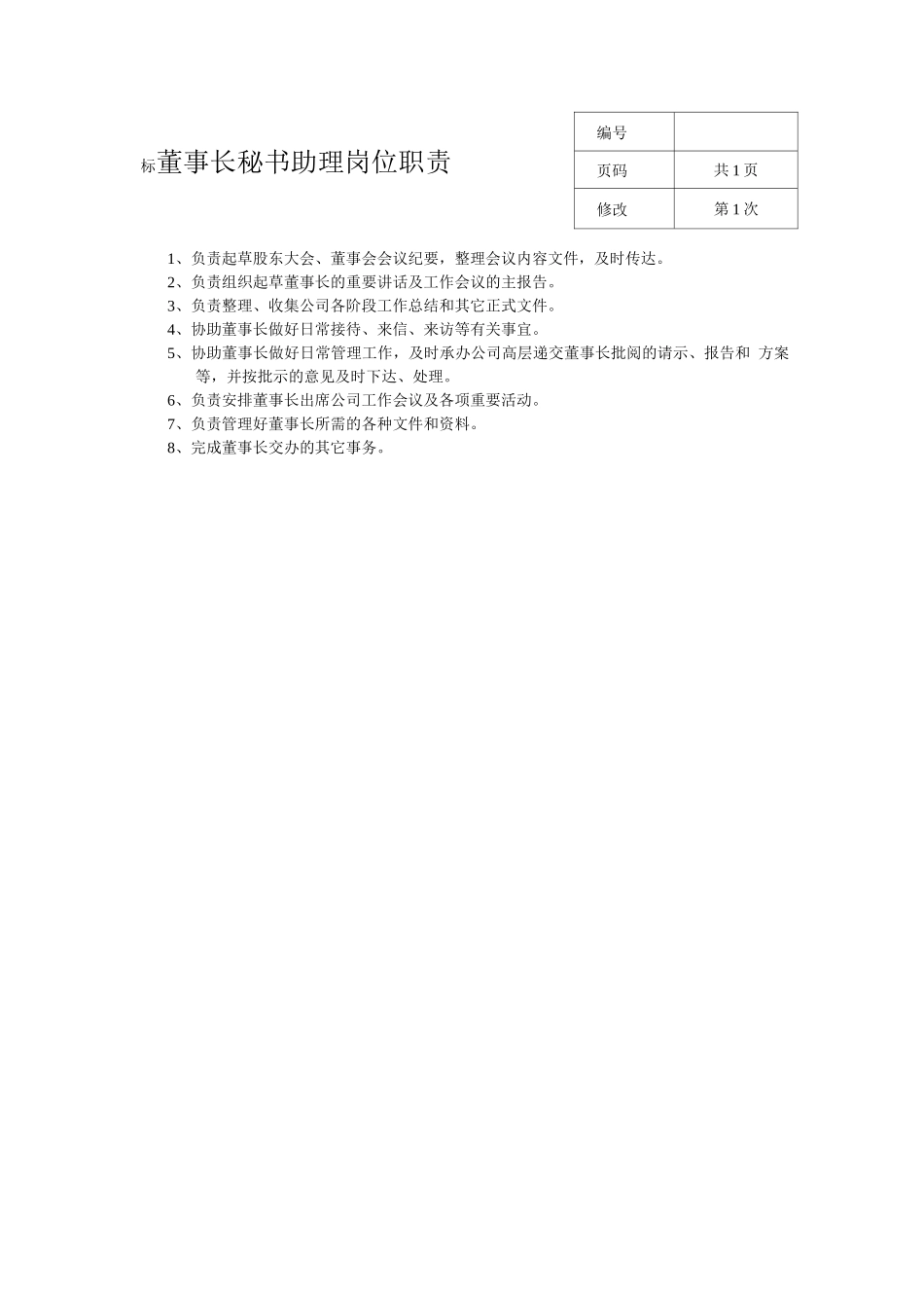 公司岗位职责说明书_第2页