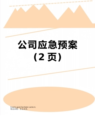 公司应急预案