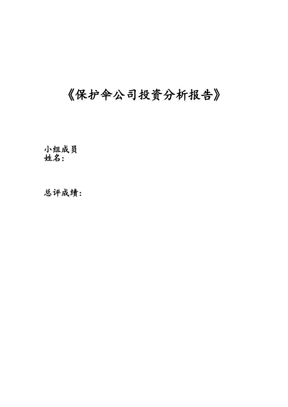 公司投资分析报告_第1页