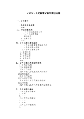 公司标准化体系建设方案