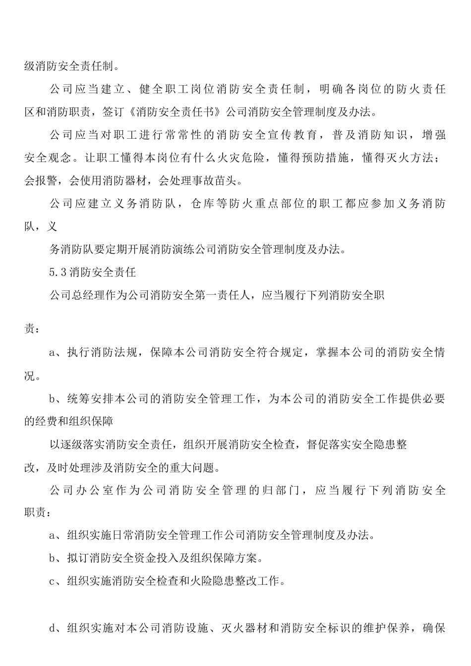 公司消防安全管理制度及办法_第2页