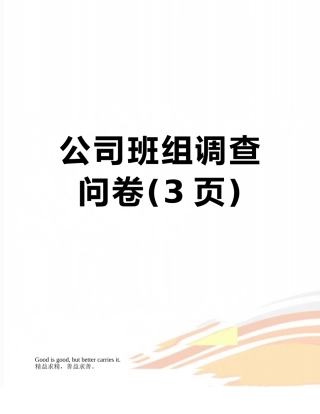 公司班组调查问卷