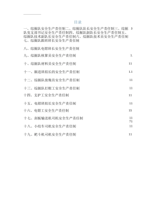 公司综掘队安全生产责任制