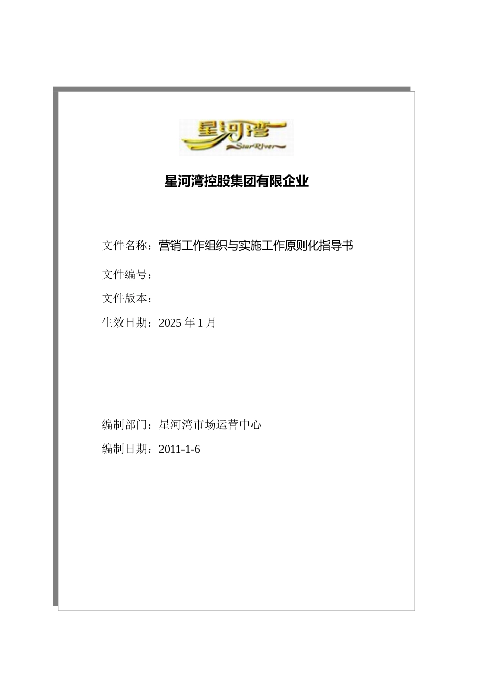 公司营销工作组织与实施工作标准化指导书_第1页