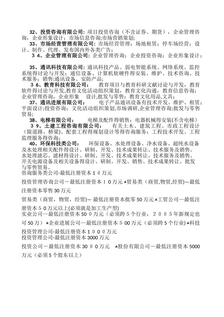 公司行业分类及其经营范围_第3页