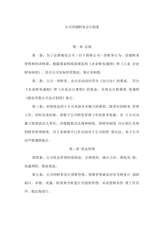 公司详细财务会计制度