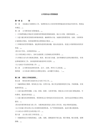 公司财务会计管理制度