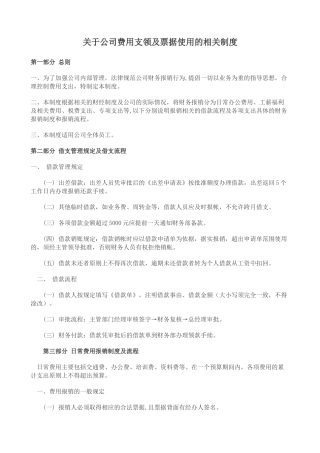 公司费用相关制度