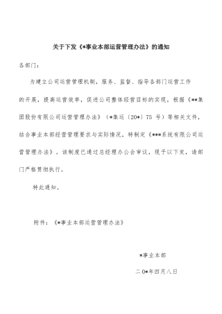 公司运营管理办法--公司运营管理机制