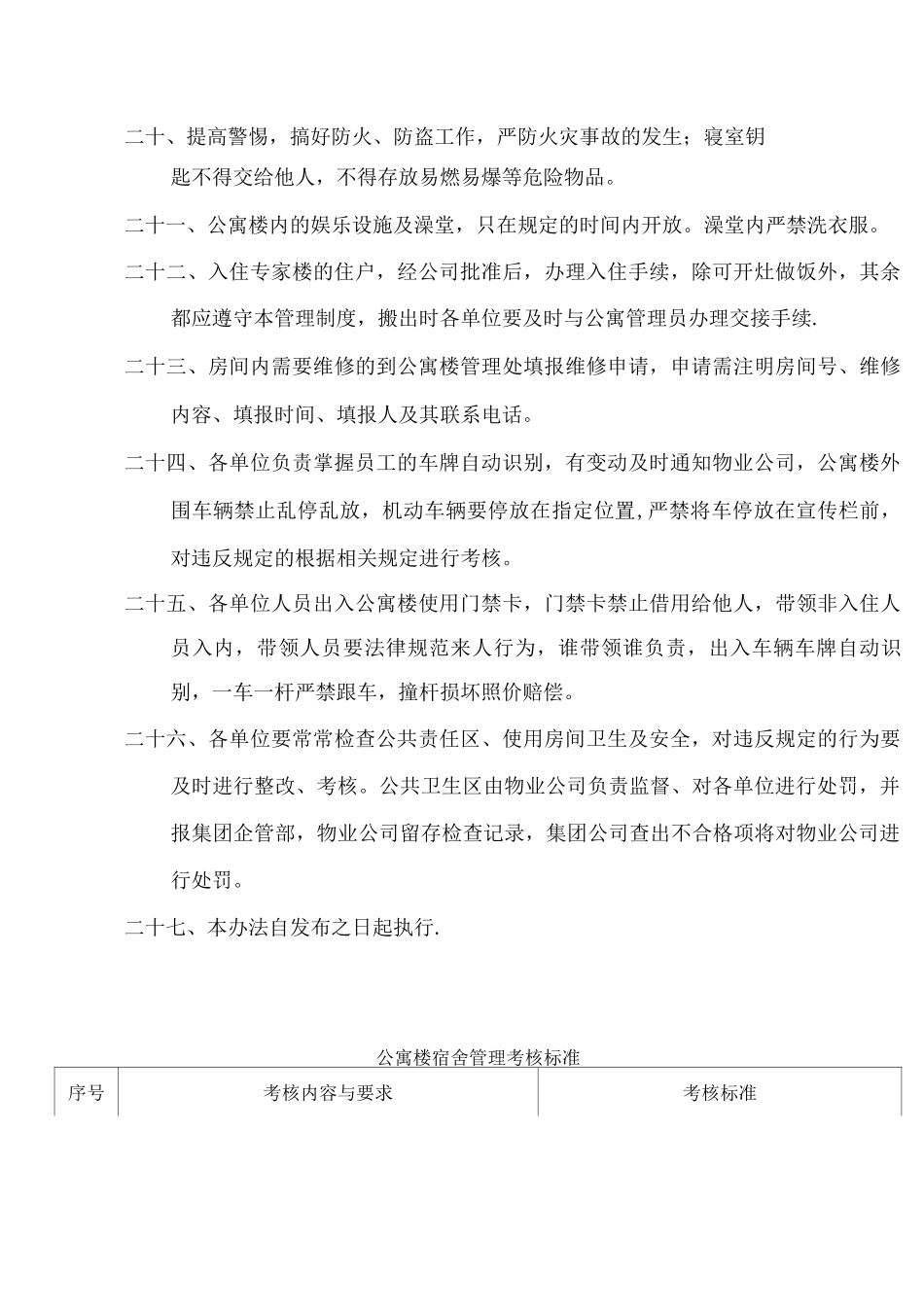公寓楼管理制度及考核标准_第3页