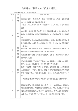 公路路基工程填筑施工质量控制要点