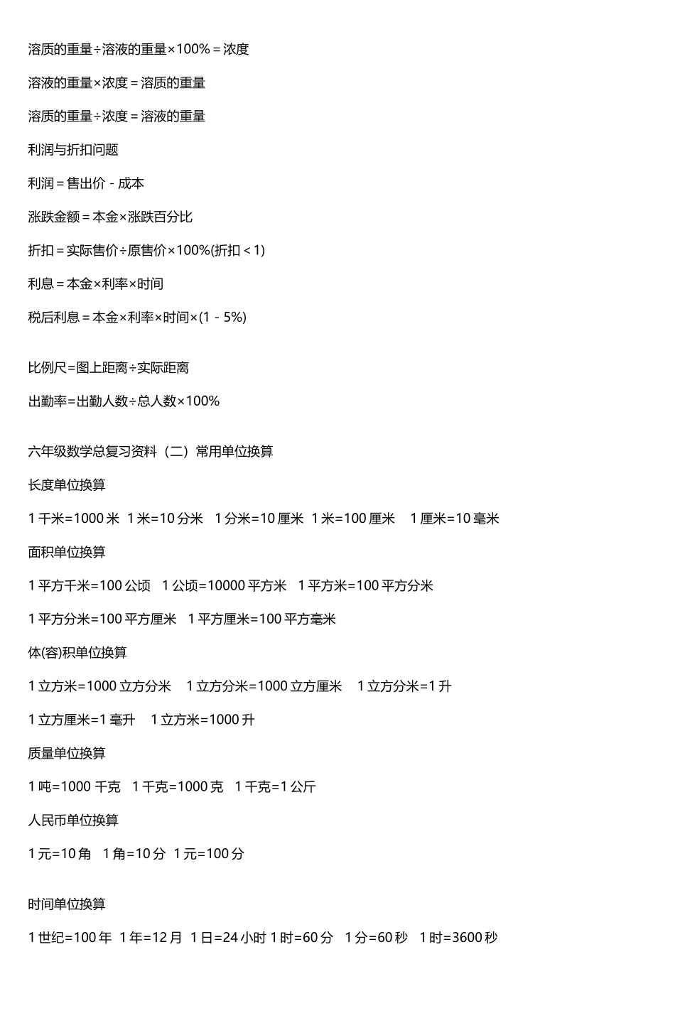 六年级数学总复习资料_第3页
