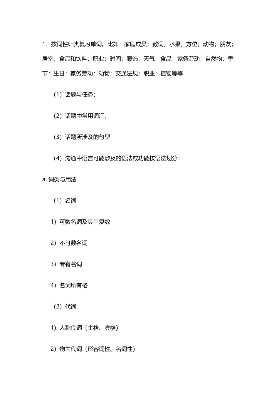 六年级英语毕业考试复习计划_第3页