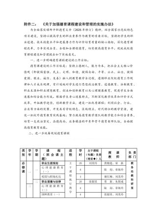 关于加强德育课程建设和管理的实施办法