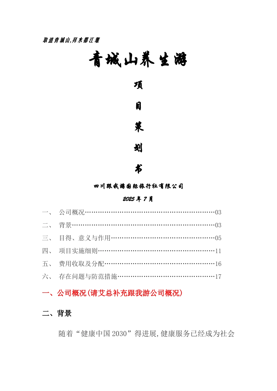 养生游项目策划书_第1页