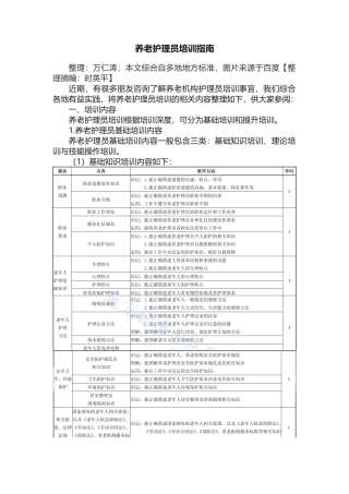 养老护理员培训指南