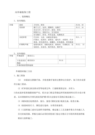 内外墙装饰工程施工方案
