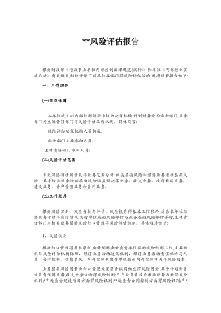 内控风险评估报告-车队内控风险报告