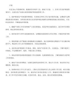 内科护士长月工作