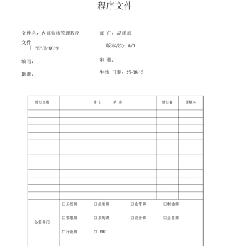 内部审核管理程序