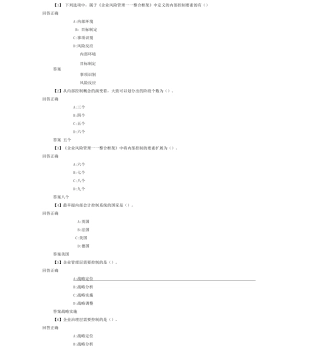 内部控制与风险管理-网上作业