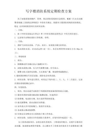 写字楼消防系统定期检查方案