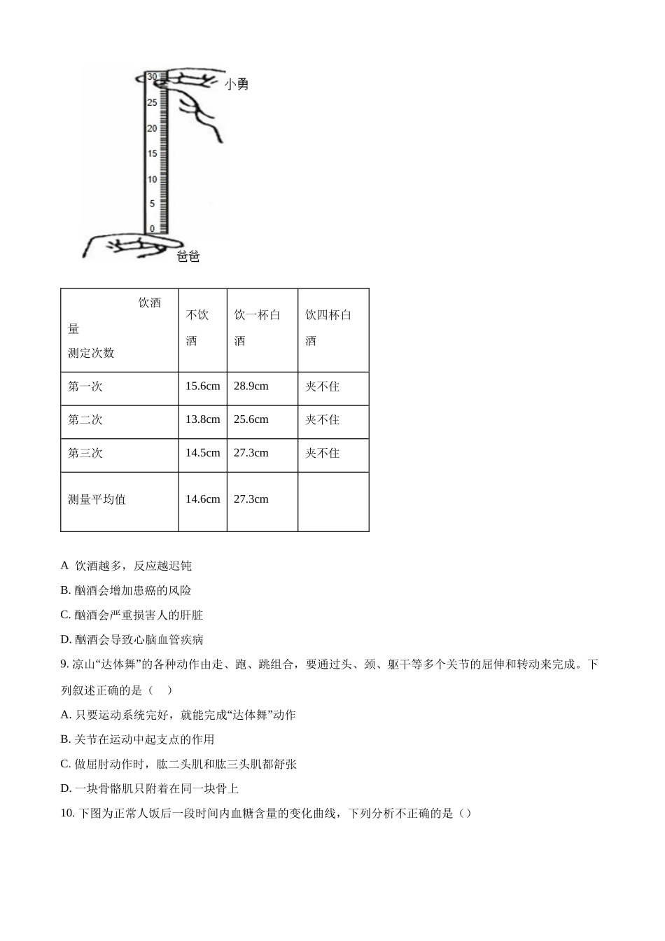 2024年四川省凉山州中考生物真题（原卷版）_第3页