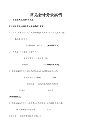 农村会计分录实例