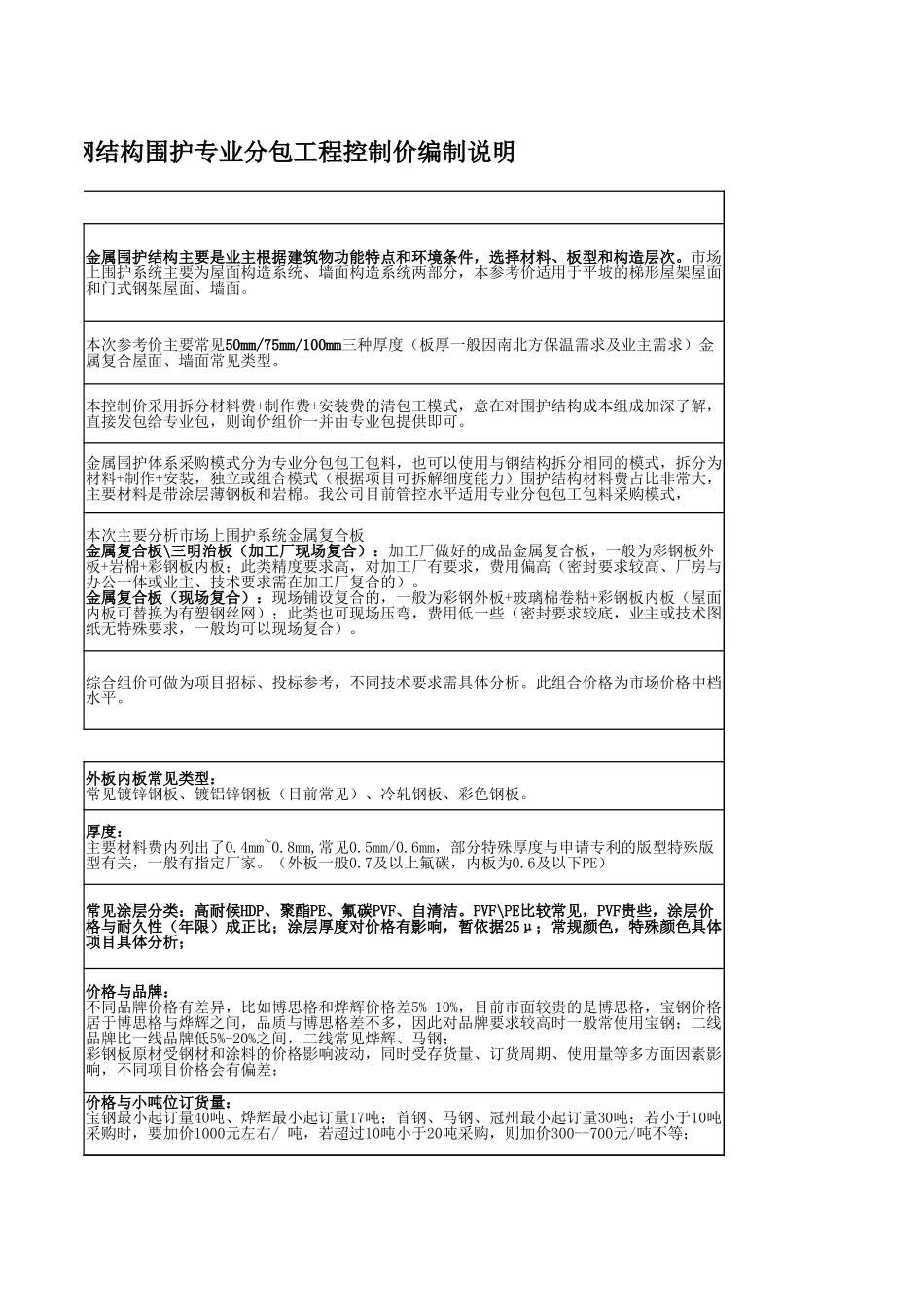 中建一局华北公司《钢结构围护工程参考价》_第3页